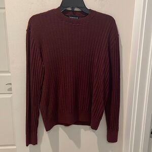 Emporio Armani Ribbed crewneck Sweater Dark red wine size medium